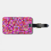 Roze vierkante tegels bagagelabel (Achterkant horizontaal)