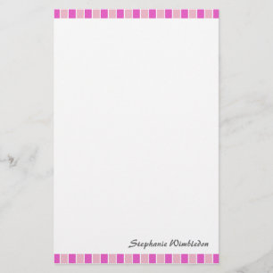 Roze vierkantjes briefpapier