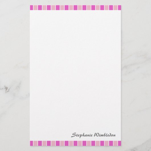 Roze vierkantjes briefpapier (Voorkant)