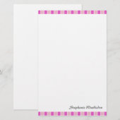 Roze vierkantjes briefpapier (Voorkant / Achterkant)