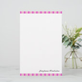 Roze vierkantjes briefpapier (Staand voorkant)