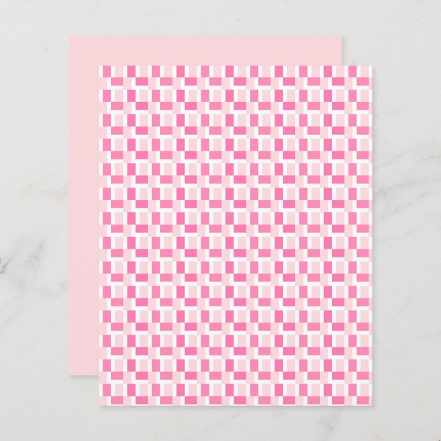 Roze vierkantjes checkt Geometrische schroefboekpa (Voorkant / Achterkant)