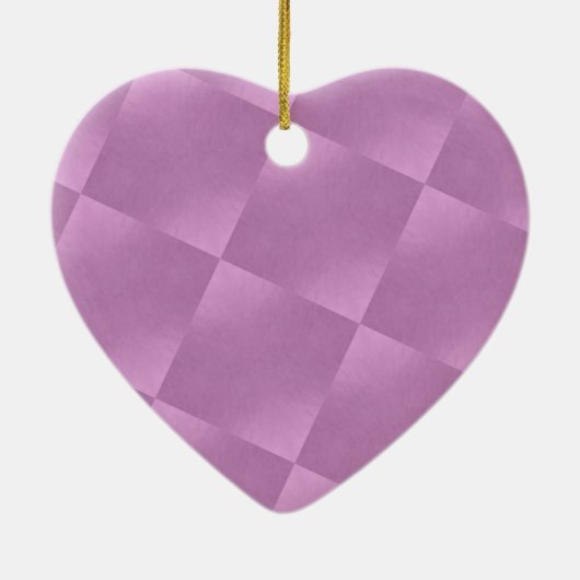 Roze vierkantjes Hartversiering Keramisch Ornament (Achterkant)