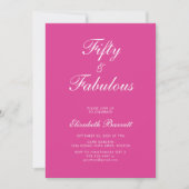 Roze Vijftig en Fabulous Script 50e Verjaardagsfee Kaart (Voorkant)