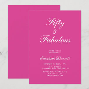 Roze Vijftig en Fabulous Script 50e Verjaardagsfee Kaart