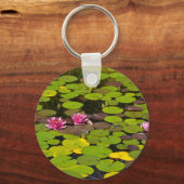 Roze vijver voor de waterlelui sleutelhanger (Voorkant)