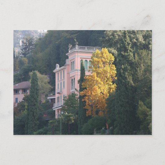 Roze Villa in de Herfst Briefkaart (Voorkant)