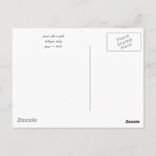 Roze Villa in Herfst Briefkaart (Achterkant)