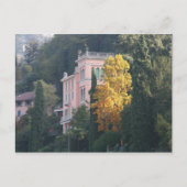 Roze Villa in Herfst Briefkaart (Voorkant)