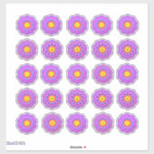  roze vilten look bloemen sticker (Vel)