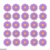  roze vilten look bloemen sticker (Voorkant)