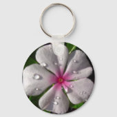 Roze Vinca Flower Sleutelhanger (Voorkant)