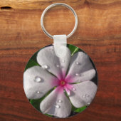 Roze Vinca Flower Sleutelhanger (Voorkant)
