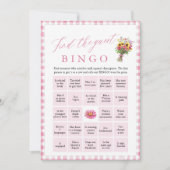Roze Vind de Gast Bingo Bruiloft Spel Kaart (Voorkant)