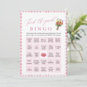 Roze Vind de Gast Bingo Bruiloft Spel Kaart