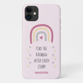 Roze Vind de regenboog na de douanenaam van het St Case-Mate iPhone Case