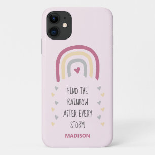 Roze Vind de regenboog na de douanenaam van het St Case-Mate iPhone Case