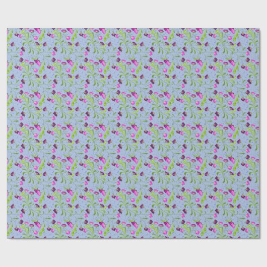 Roze vine Flowers Pattern Gift Cadeaupapier (Vlak)