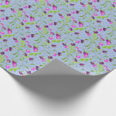 Roze vine Flowers Pattern Gift Cadeaupapier (Hoek)