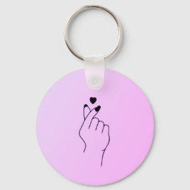 Roze vinger hartkeyketen sleutelhanger
