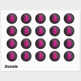 Roze vingerafdruk ronde sticker