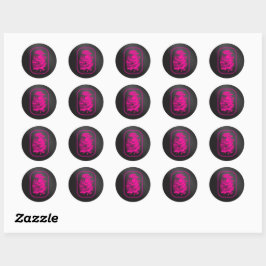 Roze vingerafdruk ronde sticker