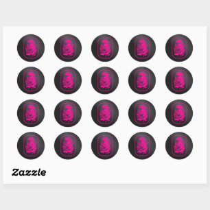 Roze vingerafdruk ronde sticker