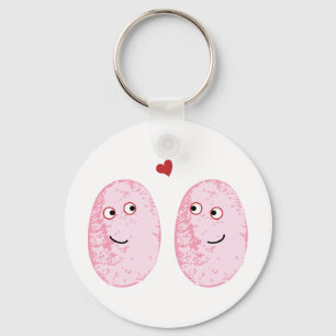 Roze vingerafdrukpaar sleutelhanger