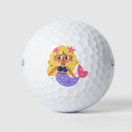 Roze vinnen zeemeermin golfballen (Voorkant)