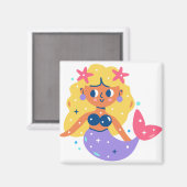 Roze vinnen zeemeermin magneet (Voorkant / Achterkant)