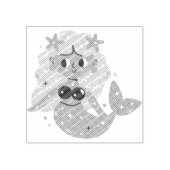 Roze vinnen zeemeermin rubberstempel (Afrduk)