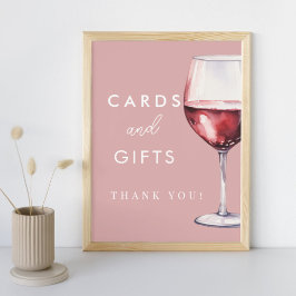 Roze Vino voor Vows Kaarten & Gifts Vrijgezellenfe Poster
