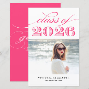 Roze Vintage Afstudeerfoto Klas van 2025 Gradatie