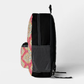 Roze Vintage Arabesque Patroon Custom Monogram Bedrukte Rugzak (Rechts)
