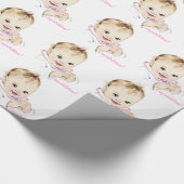 Roze Vintage Baby Shower Inpakpapier (Hoek)