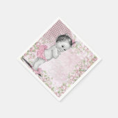 Roze Vintage Baby Shower Servetten (Hoek)
