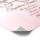 Roze Vintage Babywagen Barmenu Poster (Hoek)