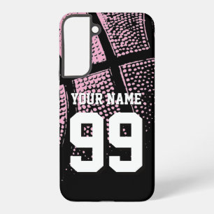 Roze vintage basketbalshirt nummer op maat samsung galaxy hoesje