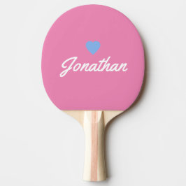 Roze Vintage BL Hart Handtekening Tafeltennisbatje