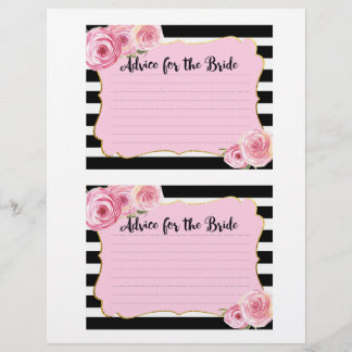 Roze Vintage Bloem Bruidsdouche Advieskaart