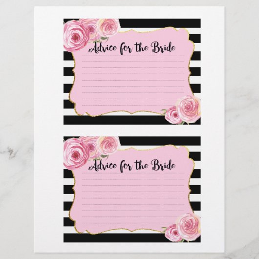 Roze Vintage Bloem Bruidsdouche Advieskaart (Voorkant)