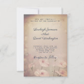 Roze vintage bloem bruiloft kaart (Voorkant)