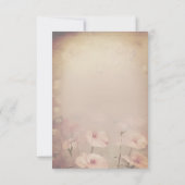 Roze vintage bloem bruiloft kaart (Achterkant)