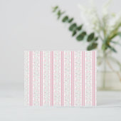 Roze Vintage Bloem Coquette Patroon Feestdagenkaart (Staand voorkant)