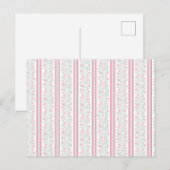 Roze Vintage Bloem Coquette Patroon Feestdagenkaart (Voorkant / Achterkant)
