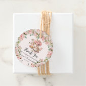 Roze Vintage Bloem Hoge Theepartij Bruiloft Bedankjes Labels (In situ)