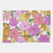 Roze Vintage Bloem Keuken Theedoek (Horizontaal)