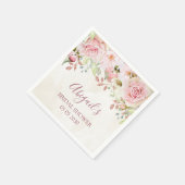 Roze Vintage Bloem Lentebruiloftservies Servet (Hoek)