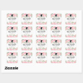 Roze Vintage Bloem Regency Bruiloft Feest Vierkante Sticker (Vel)