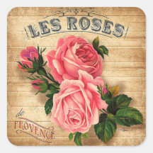 Roze vintage bloem sticker met elegante rozen